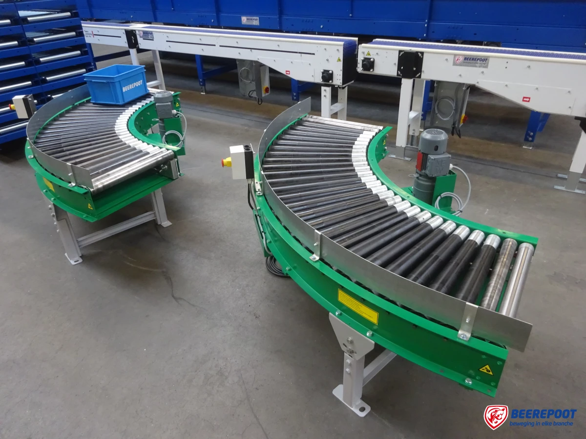 Aangedreven rollenbaanbochten